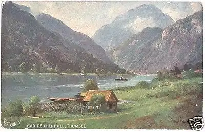 AK, Bad Reichenhall, Partie am Thumsee, Künstlerkarte, um 1912