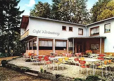 AK, Bad Ems, Berghotel "Café Winterberg", Teilansicht mit Terrasse, 1979