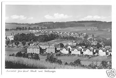 AK, Wunsiedel, Jean-Raul-Schule und Siedlungen, um 1955