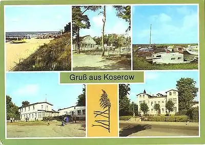 AK, Koserow Kr. Wolgast, 5 Abb., u.a. FDGB-Heim, 1986