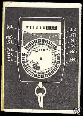Bedienungshinweise, Belichtungsmesser "Weimarlux", 1966