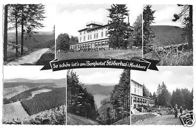 Ansichtskarte, Wieda Südharz, Berghotel Stöberhai, 6 Abb., 1959