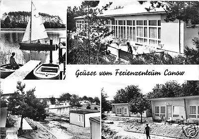 Ansichtskarte, Canow Kr. Neustrelitz, Ferienzentrum Canow, vier Abb., 1969