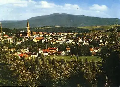 AK, Zwiesel Bayer. Wald, Übersicht mit Rachel, ca. 1968