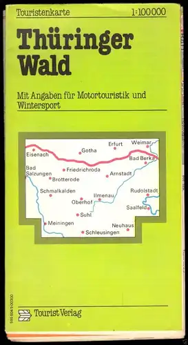 Touristenkarte, Thüringer Wald, 1988