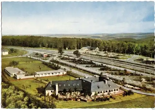 AK, Rohrbrunn über Aschaffenburg, Autobahn - "Rasthaus im Spessart", Motel, 1965