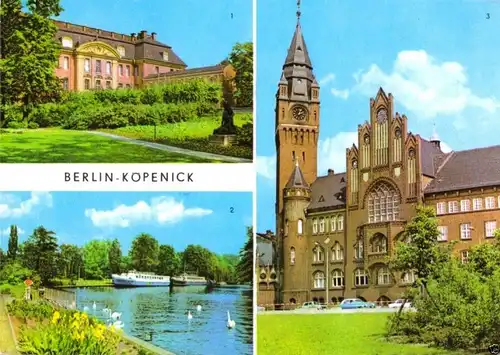 Ansichtskarte, Berlin Köpenick, drei Abb. u.a. Rathaus, 1975