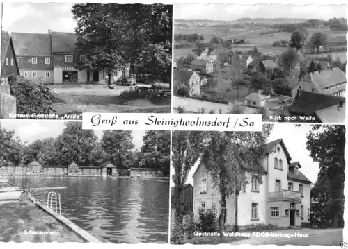 AK, Steinigtwolmsdorf, vier Abb., u.a. Schwimmbad, 1965