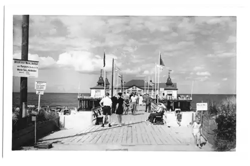 Ansichtskarte, Seebad Ahlbeck Usedom, Seebrücke, 1957