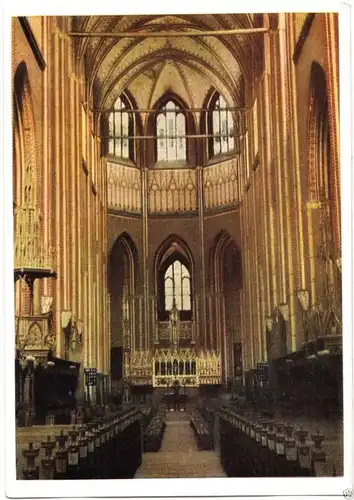 Ansichtskarte, Bad Doberan, Klosterkirche, Innenansicht, früher DDR-Farbdruck, 1953
