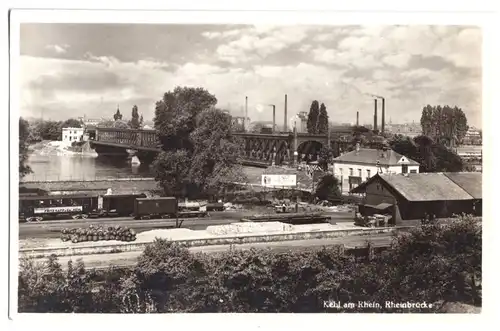 Ansichtskarte, Kehl am Rhein, Rheinbrücke und Bahnanlagen, 1934