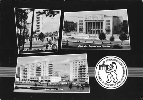 Ansichtskarte, Berlin, 3 Abb., Anlaßkarte Deutschlandtreffen 1964