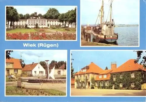 AK, Wiek Rügen, 4 Abb., u.a. Kinderkurheim, 1982