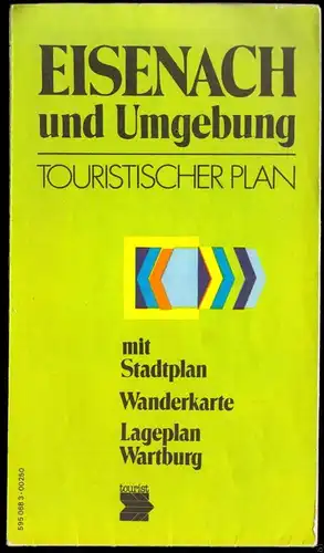 Wanderkarte, Touristischer Plan, Eisenach und Umgebung, 1985