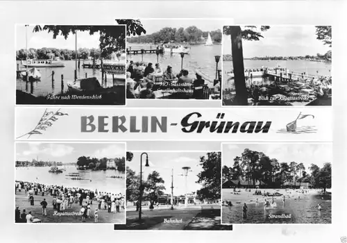 Ansichtskarte, Berlin Grünau, sechs Abb., gestaltet, 1964