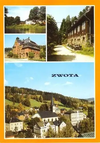 Ansichtskarte, Zwota Kr. Klingenthal, 4 Abb., u.a. Jugendherberge