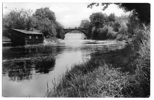 Ansichtskarte, Märkisch Buchholz, Am Wehr, 1960