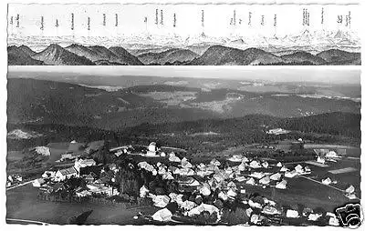 AK, Höchenschwand Hochschwarzwald, Gesamtansicht und Alpenpanorama, 1963