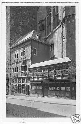 AK, Bad Aachen, Der Postwagen am Rathaus, 1955