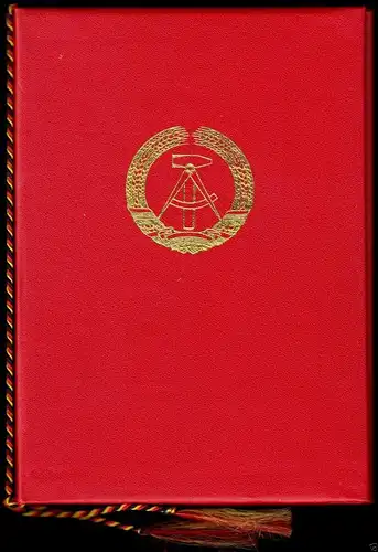 Urkunde, Auszeichnung mit Geldprämie, mit Mappe, 1987, Rat des Bezirkes Suhl