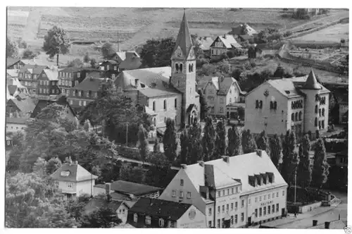 Ansichtskarte, Steinach Thür. Wald, Teilansicht mit Kirche, 1958