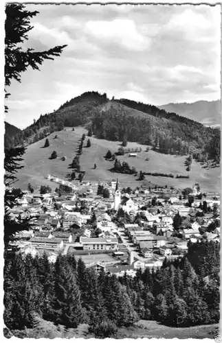 AK, Kurort Oberstaufen, Teilansicht mit Blick zum Staufen, 1963