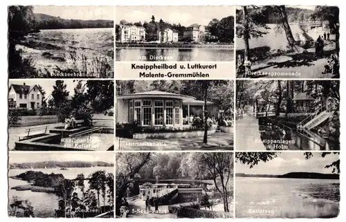 Ansichtskarte, Malente-Gremsmühlen, neun Abb., 1963