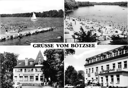 AK, Eggersdorf b. Strausberg, Grüsse vom Bötzsee, vier Abb., 1973
