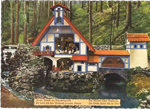 Ansichtskarte, Bad Sachsa Südharz, Märchengrund, "Märchengrundmühle", 1955