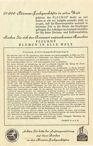 Fleurop-Bestellung und Quittung, 1966