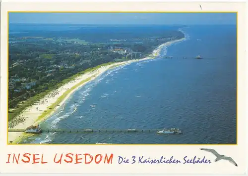 AK, Insel Usedom, Luftbild der Küstenlinie vor den Kaiserbädern, 2004