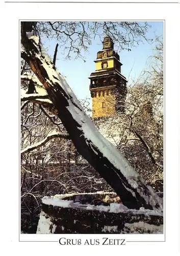 AK, Zeitz, Wintermotiv mit Rathausturm, um 2000