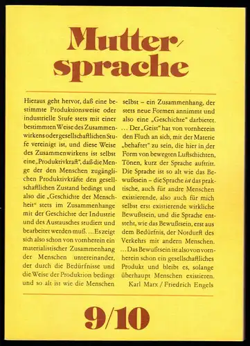 Schulbuch der DDR, Muttersprache, Klasse 9/10, 1984