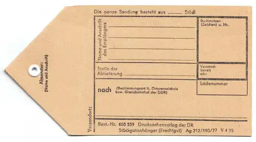 Deutsche Reichsbahn, Stückgutanhänger (Frachtgut), 1977