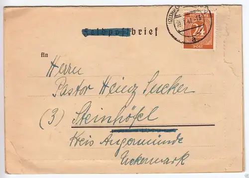 Bedarfsbrief, Mi-Nr. Einheit 925, EF, o (20a) Gifhorn, 29.7.47