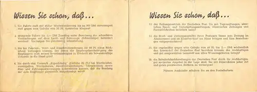 Werbefaltblatt der Deutschen Post, 1952