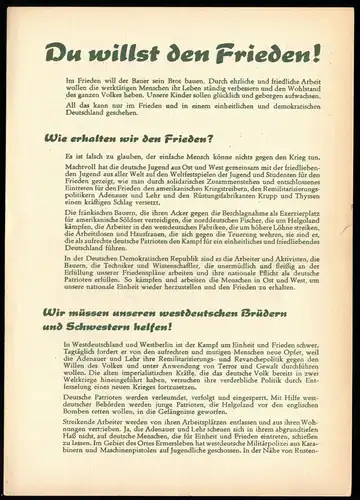 Propagandablatt der Volkssolidarität der DDR, 1951