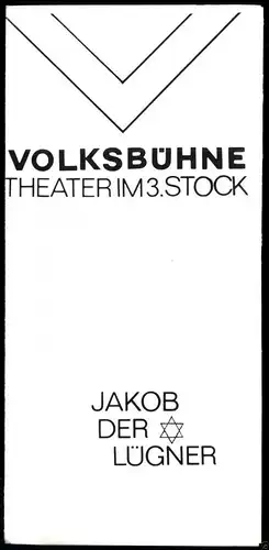 Theaterprogramm, Volksbühne Berlin, Theater im 3. Stock, Jakob der Lügner, 1975