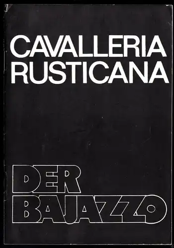Theaterprogramm, Komische Oper Berlin, Der Bajazzo, 1988
