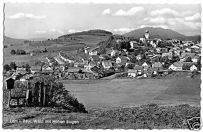 AK, Lam i. Bayr. Wald, Teilansicht mit Hohen Bogen, um 1960