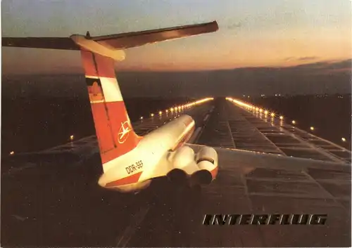 Ansichtskarte, Fugverkehr, Interflug, IL 62 der Interflug beim Start, 1990