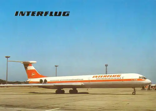Ansichtskarte, Fugverkehr, Interflug der DDR, IL 62, 1988
