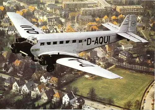 Ansichtskarte, Flugzeug Ju 52 D-AQUI "Berlin-Tempelhof" im Fluge, um 2000
