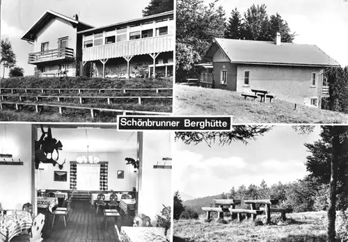 AK, Schönbrunn Kr. Hildburghausen, Schönbrunner Berghütte, vier Abb., 1982