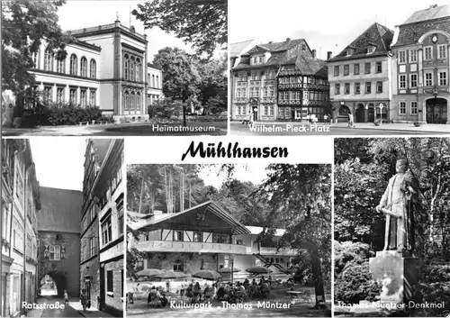 AK, Mühlhausen Thomas-Müntzer-Stadt, fünf Abb., 1978