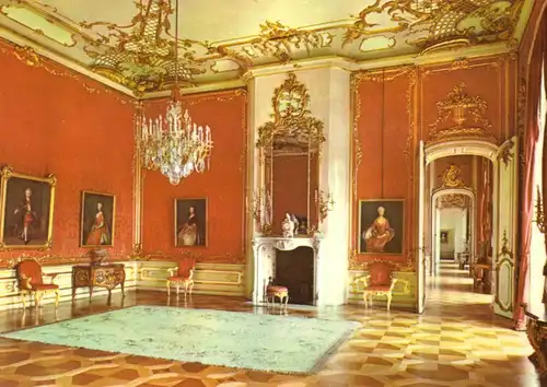 AK, Potsdam, Sanssouci, Neues Palais, Rotes Damastzimmer, 1977