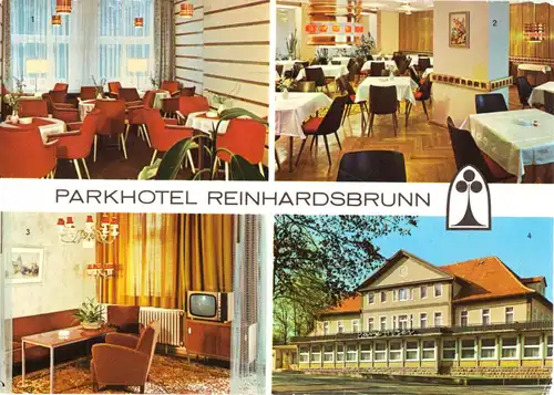 AK, Reinhardsbrunn Kr. Gotha, Parkhotel, vier Abb., 1981