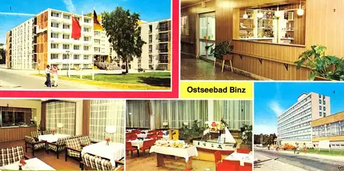 AK lang, Ostseebad Binz Rügen, FDGB-Heime, fünf Abb., 1982