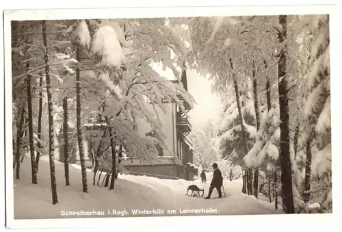 Ansichtskarte, Schreiberhau Rsgb., Winter am Lehrerheim, 1930