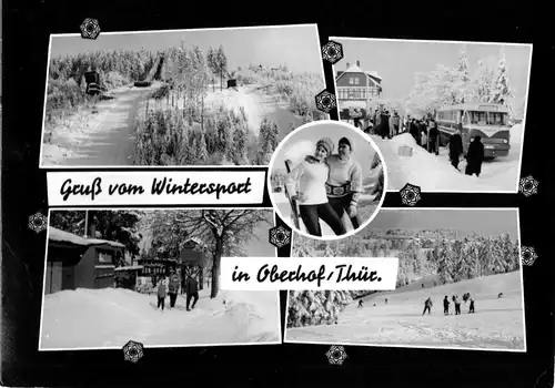 Ansichtskarte, Oberhof Thür. Wald, Gruss vom Wintersport, fünf Abb., gestaltet, 1965